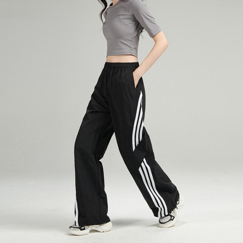 Womens Loose Fit Cargo Pants Street Dance Outdoor Sport Lightweight Breathable Nylon Trousers