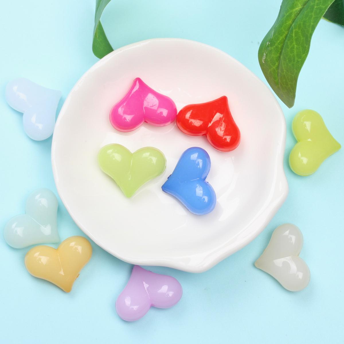 

10 шт. 22*17 мм подвесные бусины DIY Изготовление ювелирных изделий из акрила с одним отверстием, браслеты в форме сердца, ожерелье, оптовая продажа, аксессуары, изготовление сережек ярких цветов