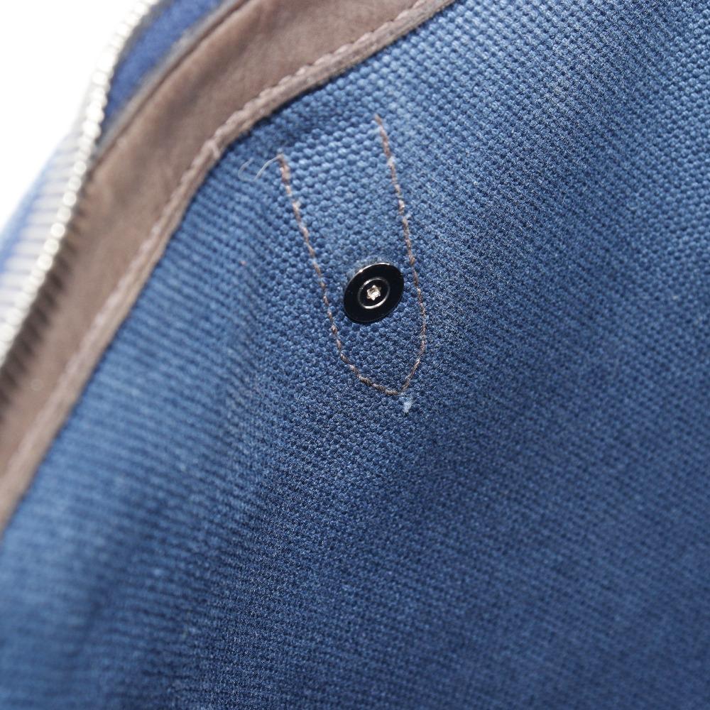 Hermes Kavasmira PM Handbag MedorHardware Navy Blue Canvas Unisex Used