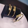 Luxurious European & American Style Zirconia Snake Bracelet - Elegant Open Cuff, Versatile High-End Fashion Accessory