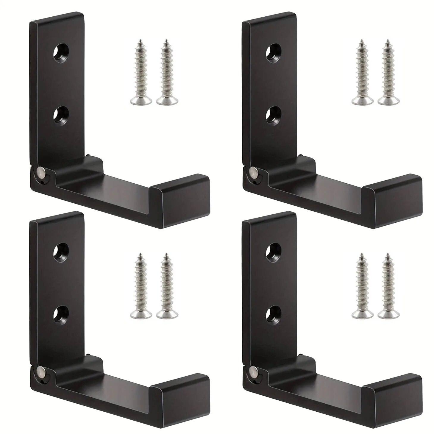 

4 шт. прочных складных крючка для одежды из алюминиевого сплава - настенные, устойчивые к ржавчине складные крючки для подвешивания пальто, полотенец, головных уборов, сумок