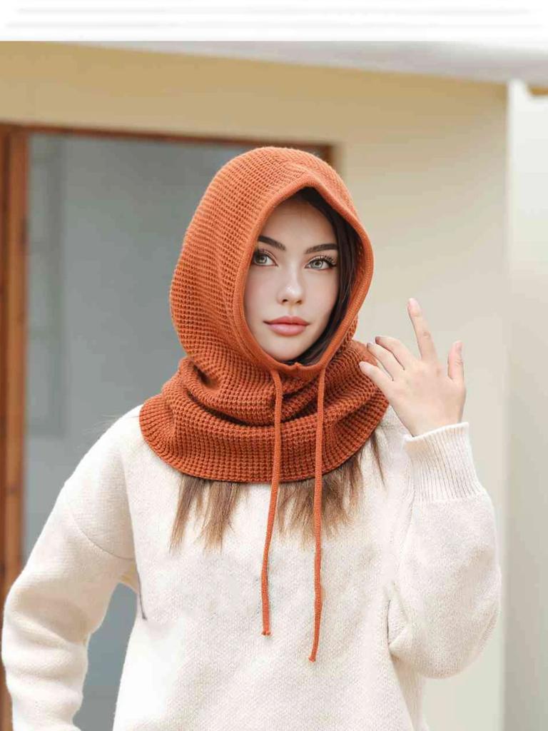 A Women Winter Beanie Hats One-Piece Knit Balaclavas Mask Neck Circle Scarf Ski Snow Hat