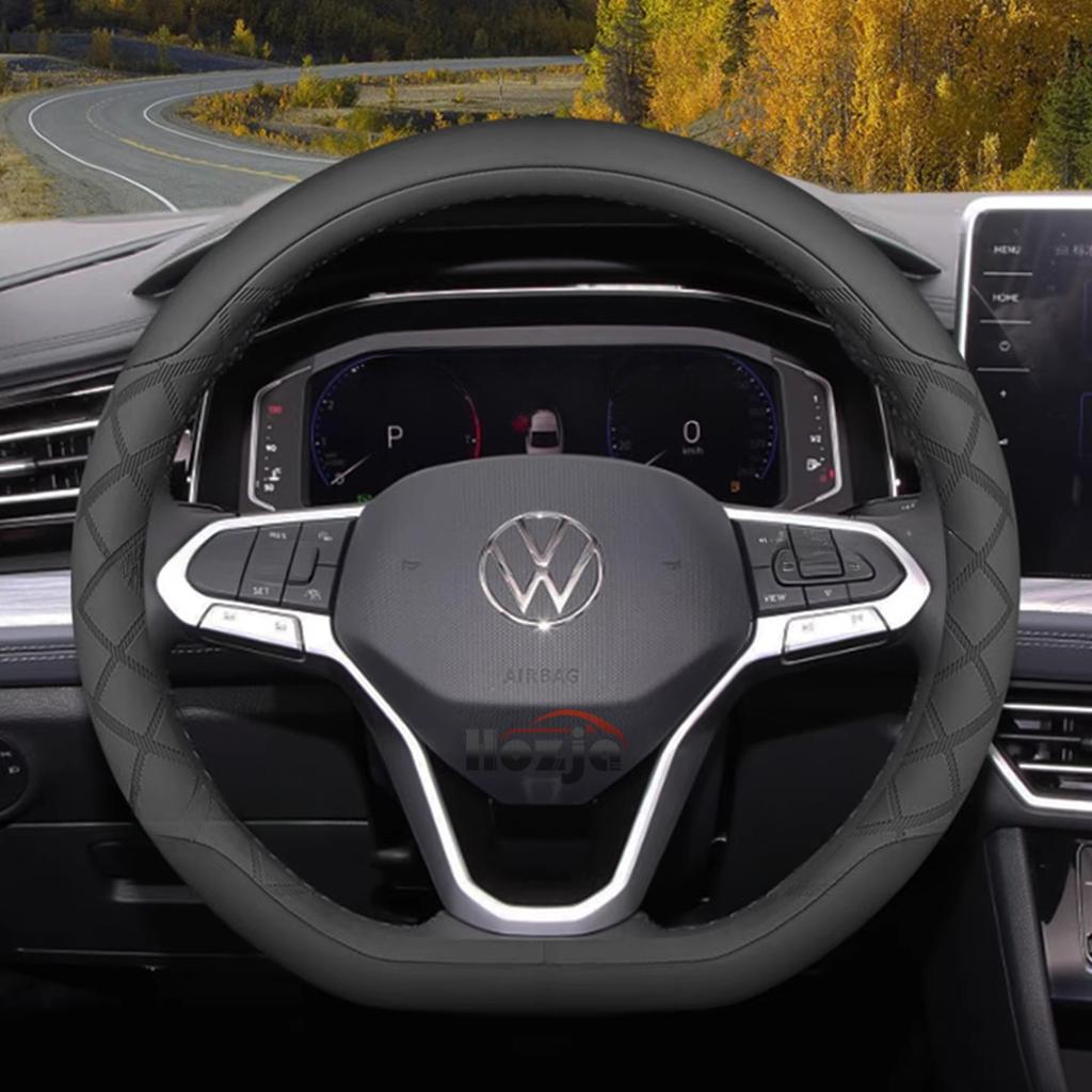 Leder Auto Lenkradabdeckung für Volkswagen Atlas Tiguan Polo Tayron T Roc Cross Taos 2022 2023 2024 2025 2026 Zubehör