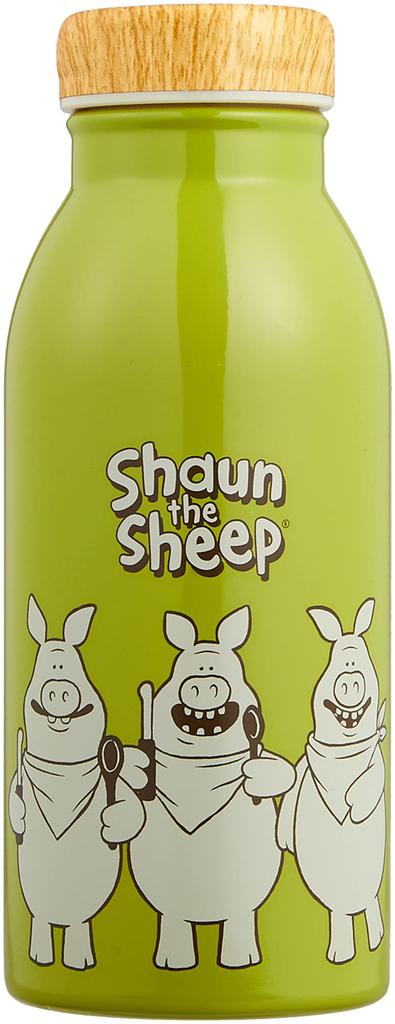 the Stainless Steel Water Shaun 3 246008 "Shaun Sheep" Bottle, Approx. 360ml, & Pigs,