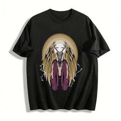 Mythical Creature Print Vintage Trendy Casual Top Pure Cotton T-shirt