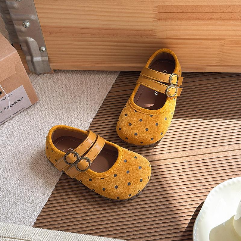 Girls Korean Style Polka Dot Princess Flat Shoes