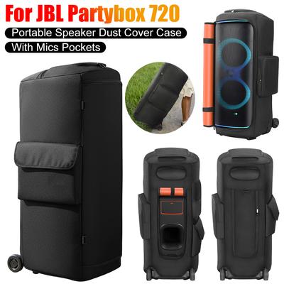 Für JBL Partybox 720 Tragbarer Lautsprecher Staubschutzhülle mit Mikrofontasche Doppelseitige Mikrofon-Aufbewahrungstasche Rutschfeste Abdeckung Lautsprecherzubehör
