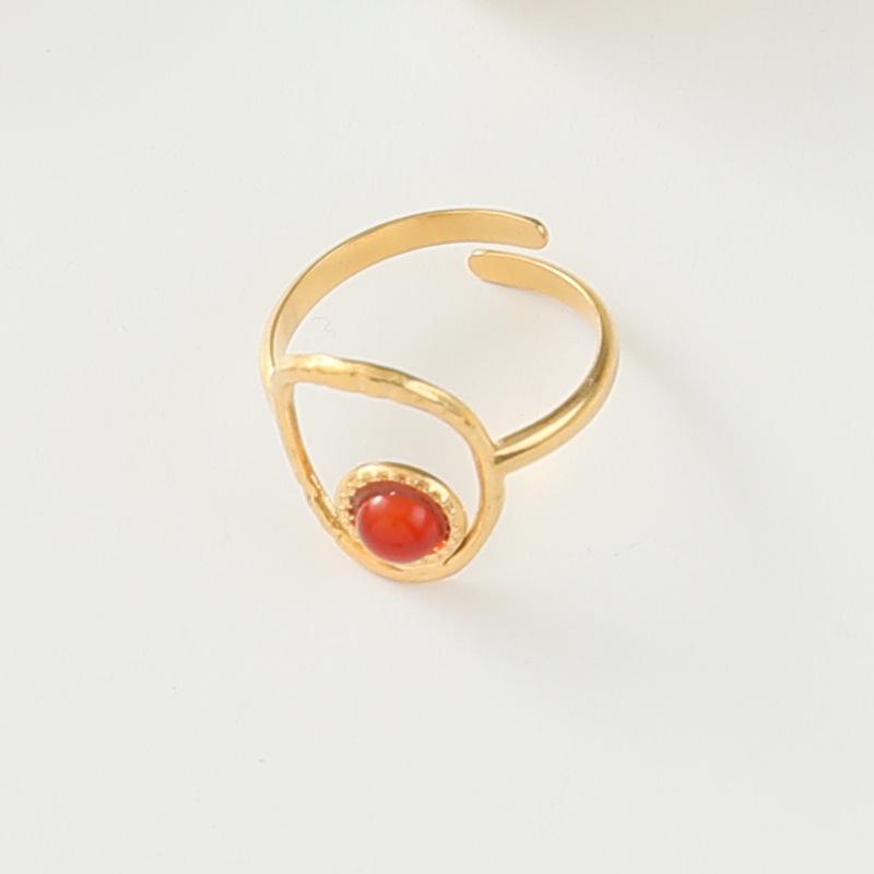 Women's Vintage European and American Turquoise Stainless Steel Ring