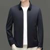 High-end Jacket Men's Spring and Autumn Business Casual Lapel Executive Mulberry Silk Top Men's Middle-aged Dad Wear