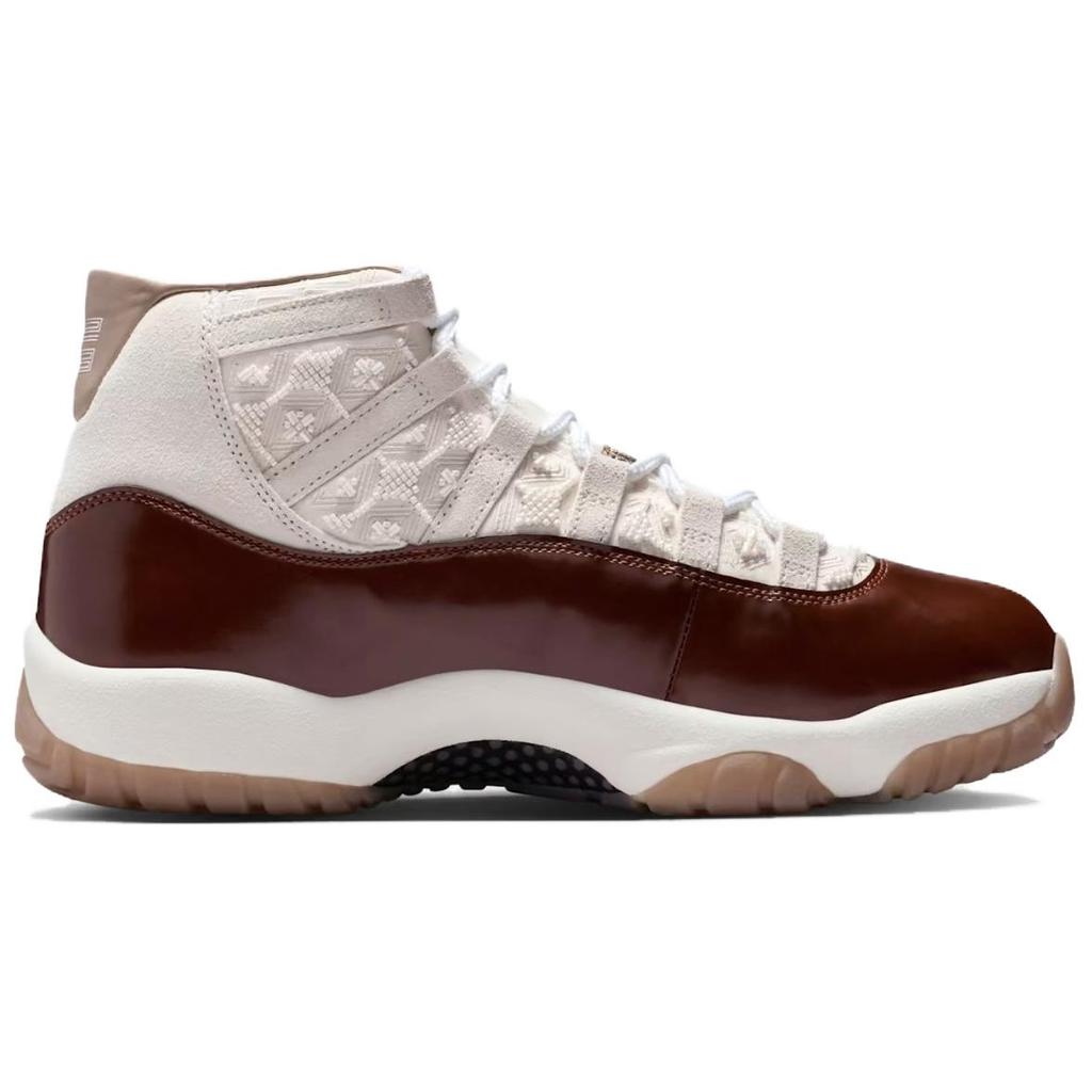 Jordan Air Jordan 11 High Top Vintage Basketball Shoes Unisex Beige Red IM8352-670