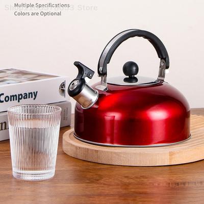 3/4/5L Stainless Steel Teapot Stove Gas Water Kettle Whistling Kettle Teapot For Trips Hiking Cooking Teakettle Ergonomic Handle