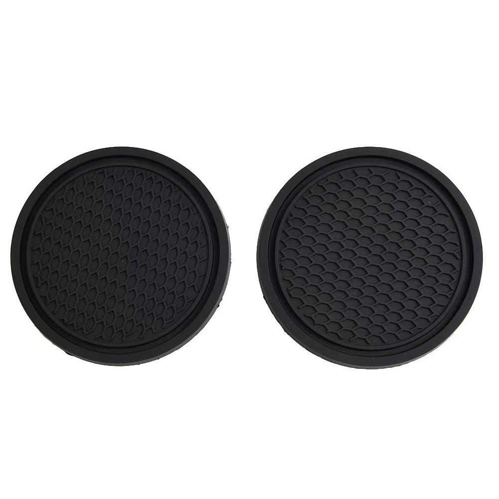 2pcs Black Car Cup Holder Anti-Slip Coasters Premium PVC Car Coasters Universal Fits PerfectyFor Most Cup Car Interior Accessori