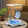 ABS Aquarium Fish Tank Mini Desktop Fish Tank With Built-in Bottom Light & Top Feeding Hole For Home Office Tabletop Decoration