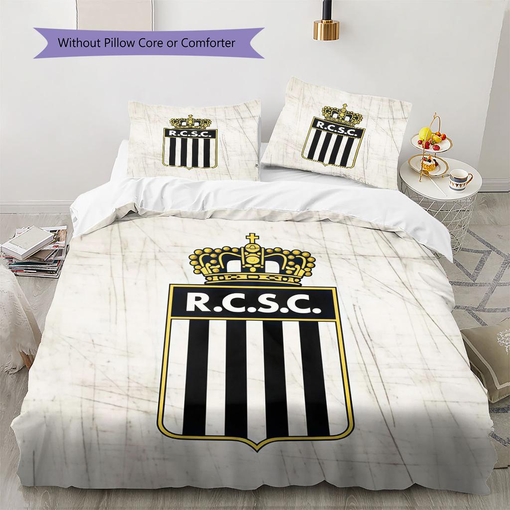 Sporting Charleroi Pattern Bedding Home Decoration Birthday Gift ( 1 Duvet Cover + 2 Pillowcase, Without Core),fan Merchandise.