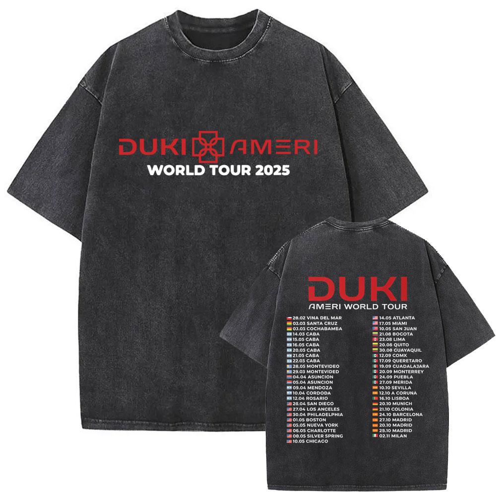 Washed Vintage Rapper Rrapper Duki 5202 MIXTAPE Album Tour Tshirt Men Hip Hop Fashion Pop Music T Shirts Man Oversized Tshirts
