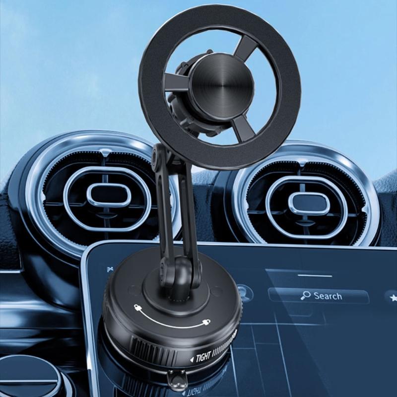 Car Phone Stand Bracket Rack With Powerful Magnets & Vacuum Suctions Capability for Easy Storage Safe Driving Experience