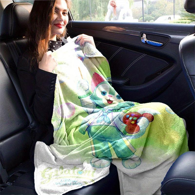 1pc, Gelatoni (1) Home Decor Flannel Blanket Perfect Gift for Bedroom, Living Room, Travel, Camping, Car