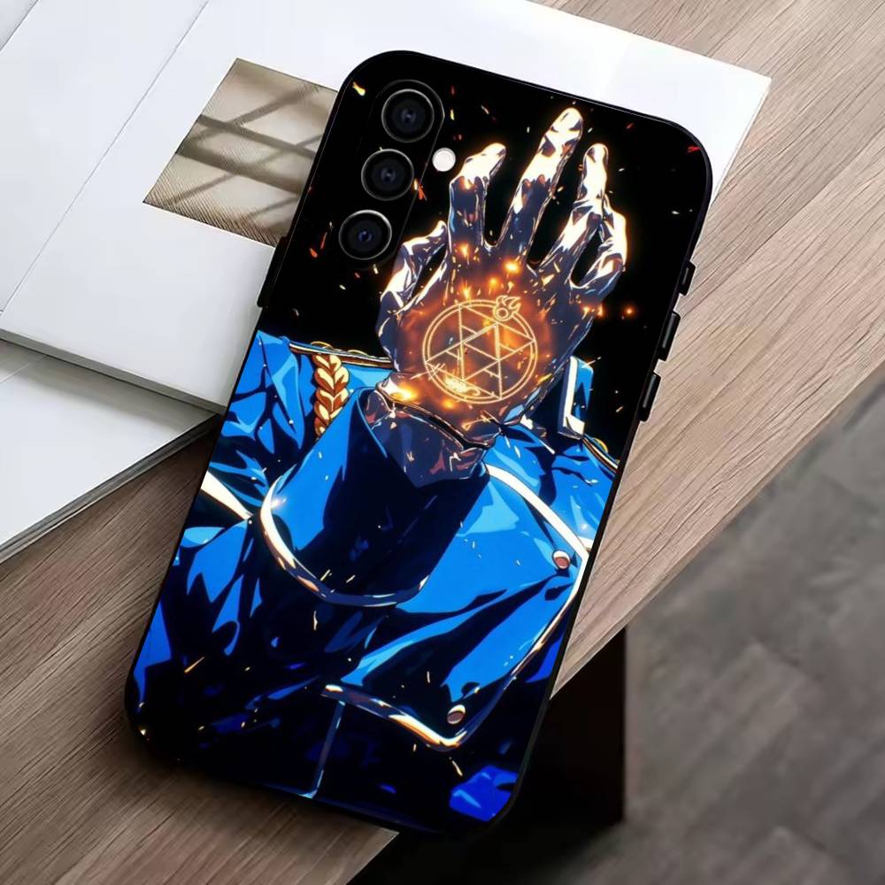 

A-Anime Fullmetal Alchemist_ B-Brotherhood Phone Case Black Silicone Soft For Samsung Galaxy A73,A72,A71,A70,A53,A52,A51 Samsung a31