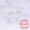 Sweet Shiny White CZ Heart Pierced Earrings for Girls  Sterling Silver Cute Pet Paw Prints Jewelry Daily Party Jewelry