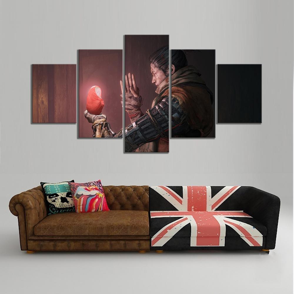 

Без рамы 5 штук Sekiro Shadows Die Twice Игра Подарок для детей Cuadros HD Настенное искусство Постеры на холсте Картины Декор для дома и комнаты 20x35 20x45 20x55cm