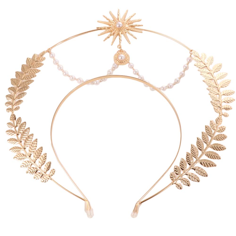 Sun God Baroque Crown Star Tiara Headdress Vintage Glory Headband  Hair Accessories