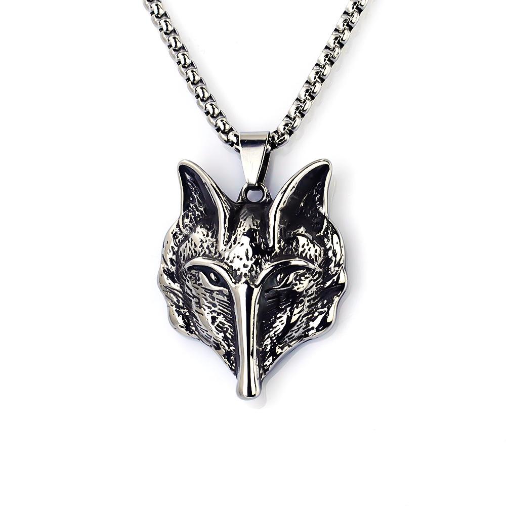 Viking Dragon Pattern Stainless Steel Necklace Bold Retro Fashion Jewelry