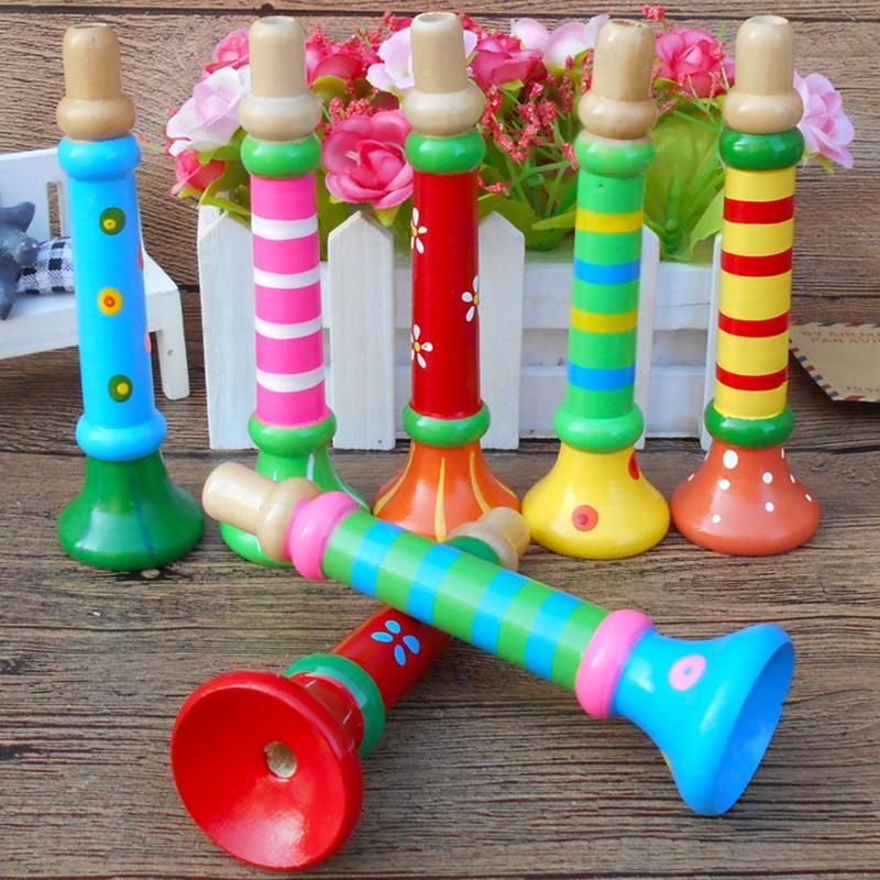 Ahşap Trompet Çocuk Oyuncak Boynuz Düdük Müzik Aleti Çocuklar Için Erken Eğitim Montessori Oyuncaklar Ses Eğitim Oyunları