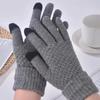 Wenxiang Autumn/Winter Cycling Warm Fleece Knitted Gloves