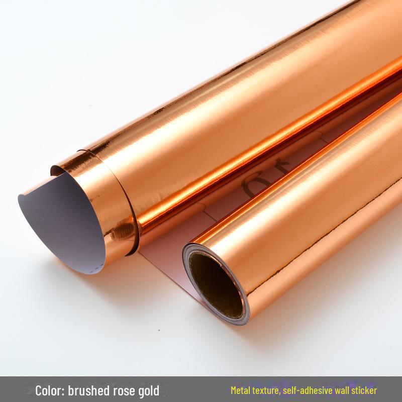 Cross-Border Imitation Metal Film Self-Adhesive Waterproof Wallpaper for Fridge, Elevator, and Countertop Renovation