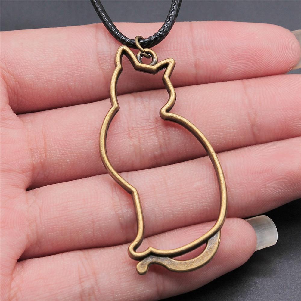 Animal Black Leather Necklace Elephant Wolf Dragon Horse Gecko Lizard Pendant Necklace For Women Men Boy Girls