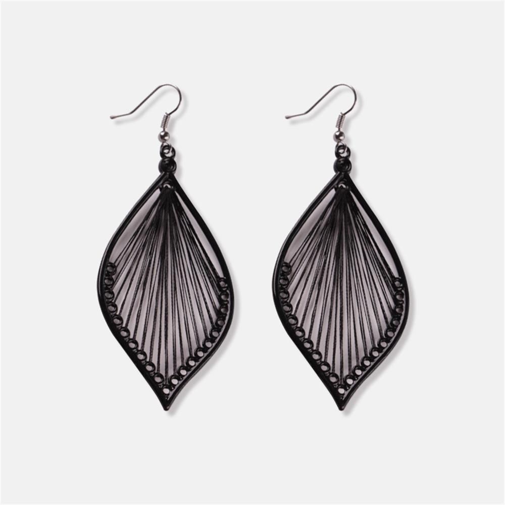 Fashion Black Ear Stud Vintage Bohemia Eardrop Stud Earrings Leaf Earrings Drop Earrings Ear Hook