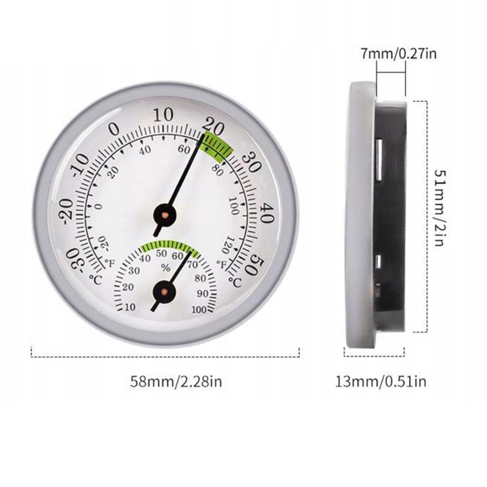 2 PCS Meter Mini Thermometer Humidity Thermo-Hygrometer 58MM Pointer Type  Hygrometer  Household