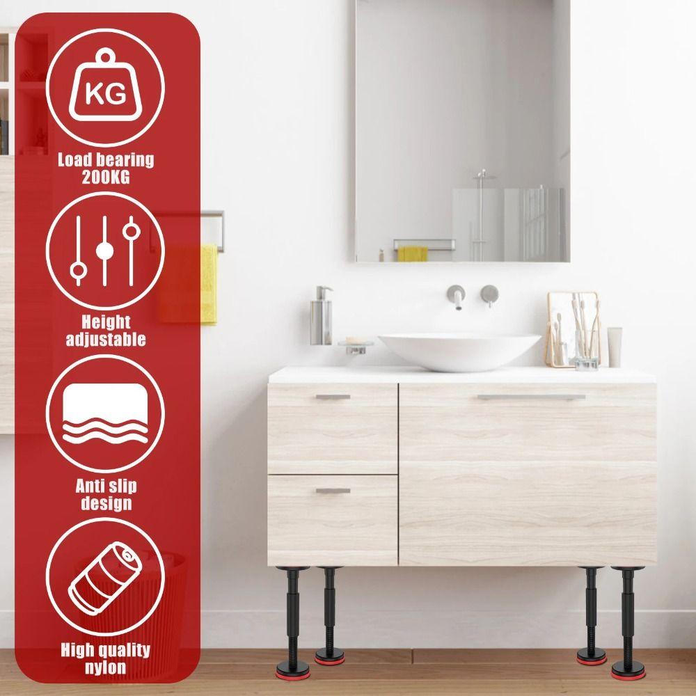 2PCS/Set Single/Double Hole Cabinet Lifting Bracket Furniture Height Leg  Heavy Furniture Lift Tool