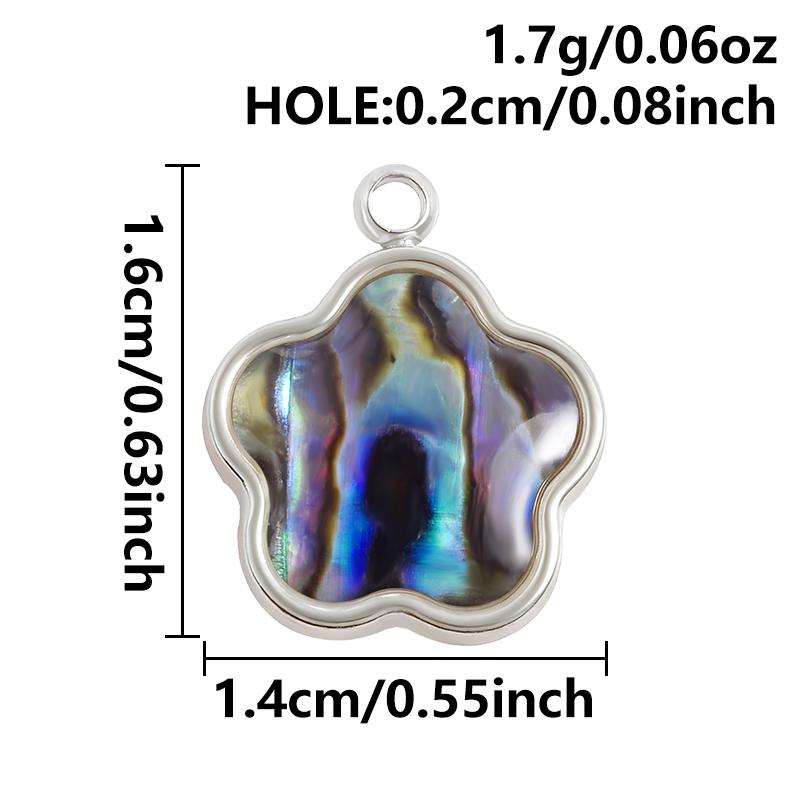 2pcs Sea Accessories Abalone Shell Pendant Love Heart Sun Oval Geometric Stainless Steel Oil Dripping Charms For Jewelry Making