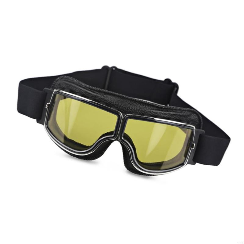 Retro Windproof Goggles For Motorcycle Riding With Clear Lens And Adjustable Strap Face Protections Against Dust 896C