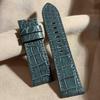 Used Cro-2093 Crocodile Watch Strap Gray (lug Width 24 Mm - Buckle Width 22 Mm)