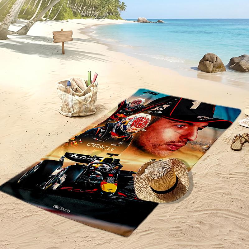 Asciugamano da Spiaggia Max Verstappen Stampa Morbido Portatile Asciugatura Rapida?Asciugamano Asciutto Per Piscina Vacanza Estiva Sport all'Aperto
