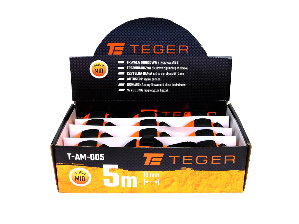 Steel tape measure 5m 19mm TEGER