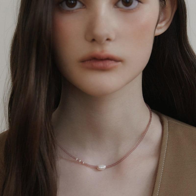 Tatiana (925 Silver) Blush Pearl Bead Necklace NZ2442