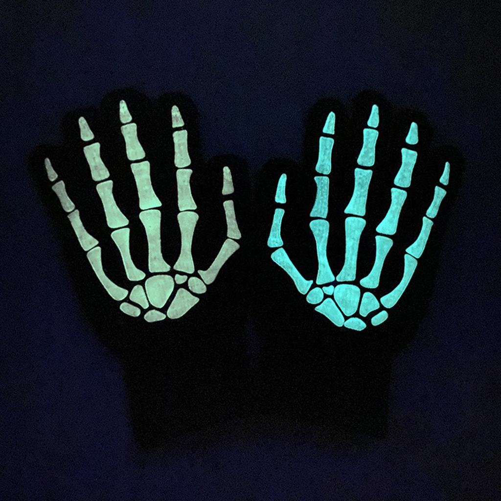 Leuchtende Skelett-Handhandschuhe für Feiern Maskenbälle Kostümhandschuhe Verkleidungszubehör für Partys