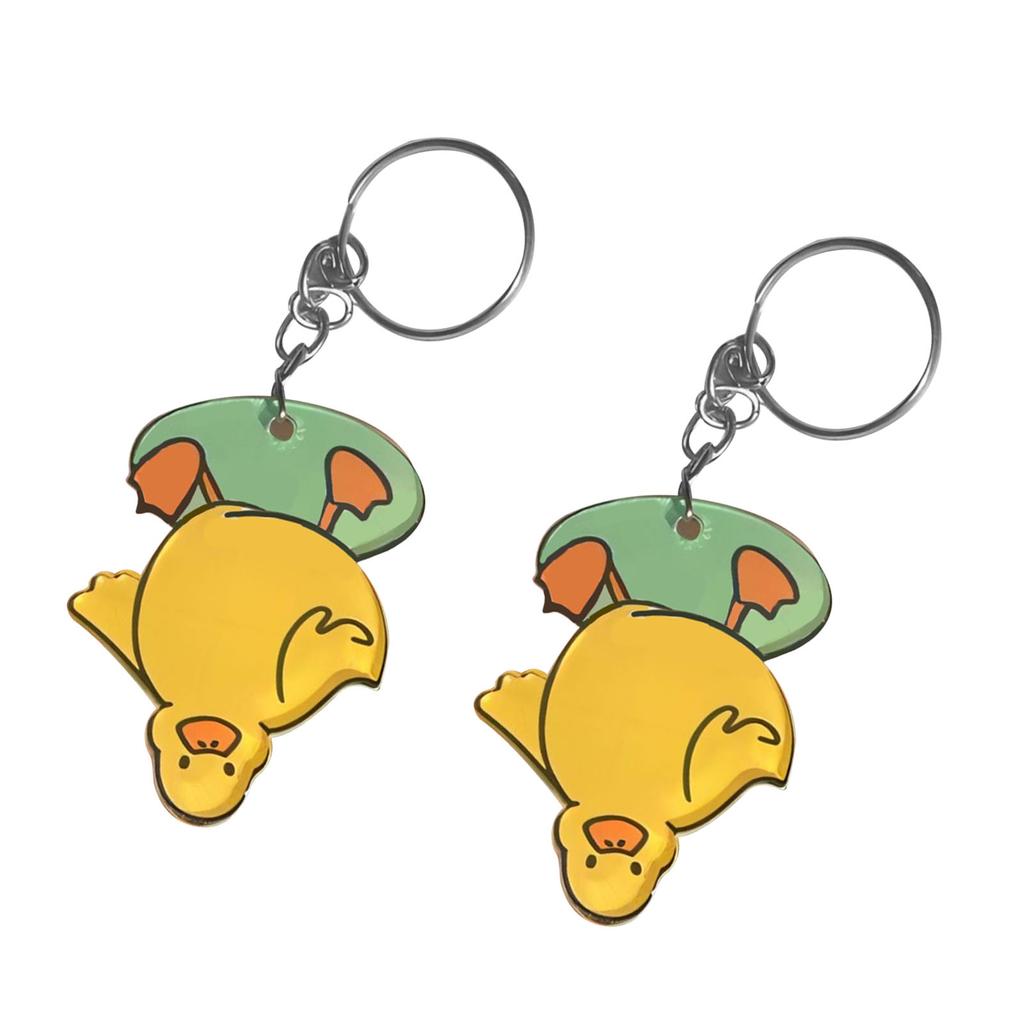 2Pcs Duck Keychain Acrylic Cute Multifunctional Couple Key Chain Key Holder Bag Charm Gift