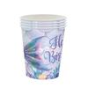 Purple Fish-Scale Mermaid-Themed Party Decoration Set: Disposable Mermaid-Tail Tablecloths, Paper Cups, Napkins, and Plates for Girls' Birthdays