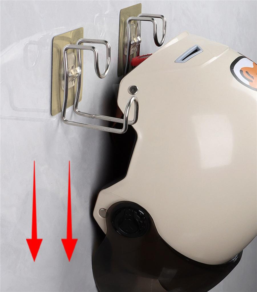 3Pcs Motorcycle Helmet Holder Hook Jacket Bag Display Rack Wall Mount Hanger