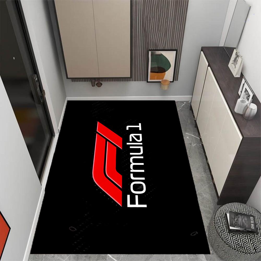 Tappeti Antiscivolo a Tema Icone di Velocità Formula 1 - Decorazioni per la Casa in Poliestere, Adatti per Camere da Letto, Soggiorni, Ingressi, Studi e Decorazioni