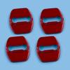 4Pcs Door Lock Latch Buckle Protector Covers Fit for Hyundai Kona EV Santa Fe Ioniq Sonata Kia Soul Sportage Red Stainless Steel