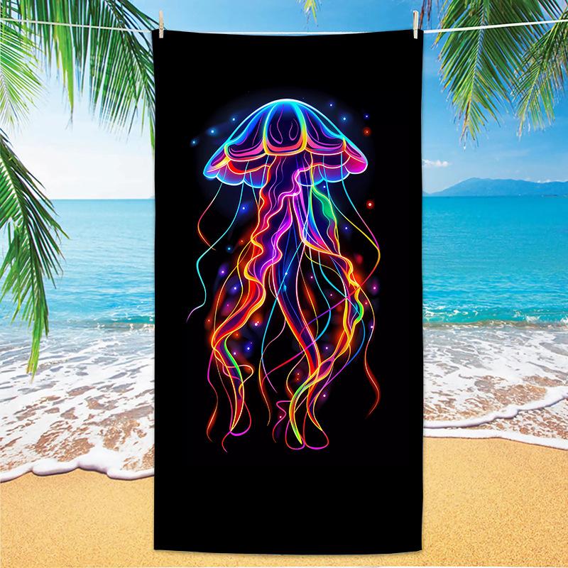 New Popular Marine Life Beach Towel Self-Delivery Warehouse Microfiber Quick-Drying Towel