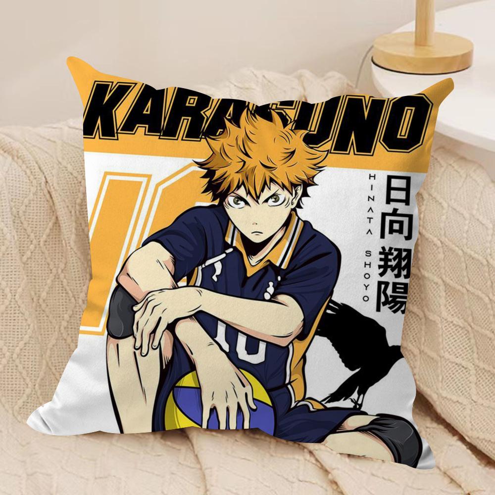 Anime HHaikyuu Cushion Cover Soft Plush Fabric DoubleSided Printed Sofa Cushion Cover for All Seasons Home Decor Gift