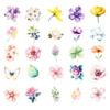 50 Watercolor Wind Flowers Mix And Match Graffiti Stickers Flowers Xiaoqing Diy Tie Rod Luggage Skateboard Stickers