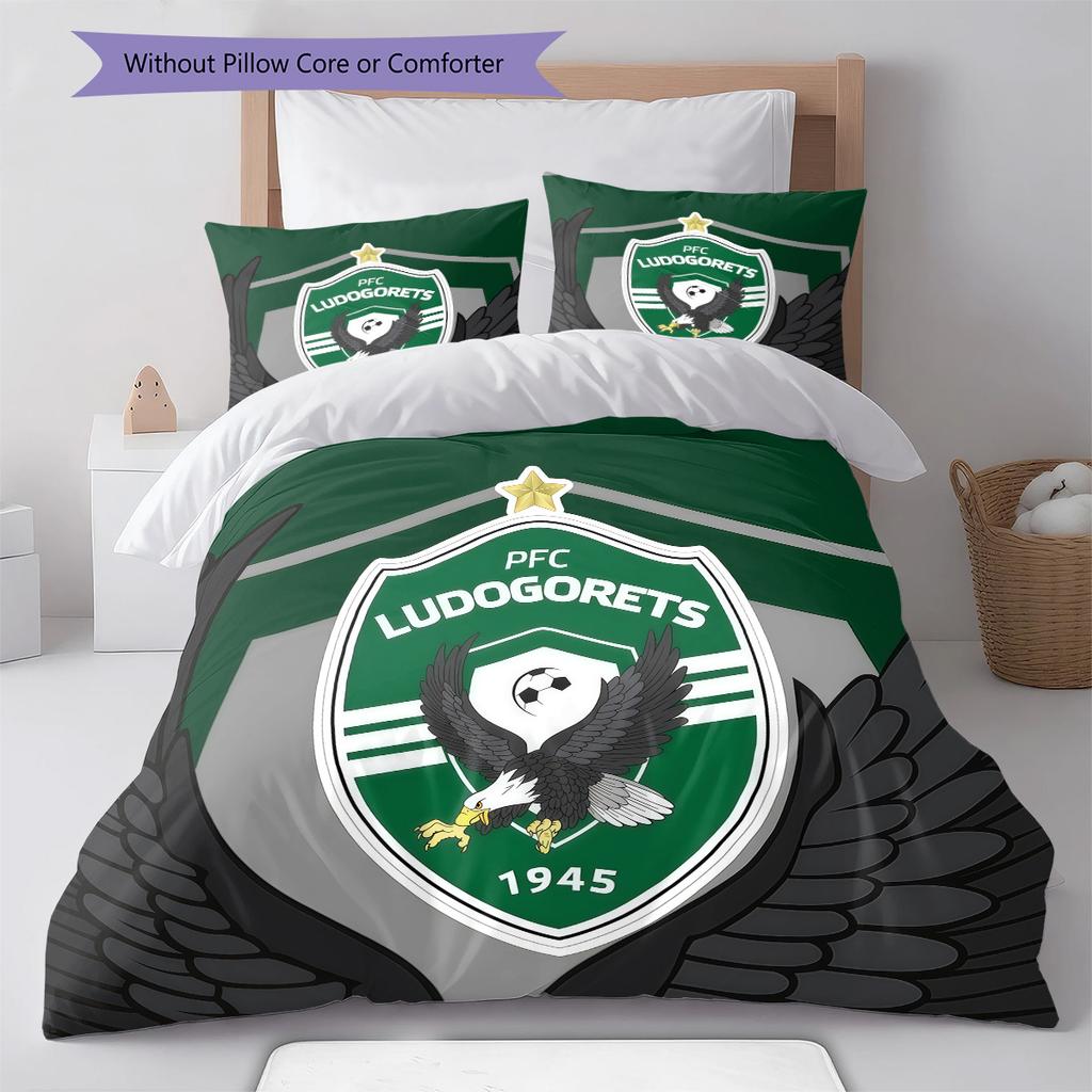 PFC Ludogorets Razgrad Bedding Quilt Set Quilt Cover Pillowcase Home Decoration Birthday Gift (1 * Duvet Cover + 2 * Pillowcase, Without Core)