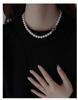 Women's Non-Fading Deep Sea Shell Pearl Necklace with Versatile Small Lockbone Chain